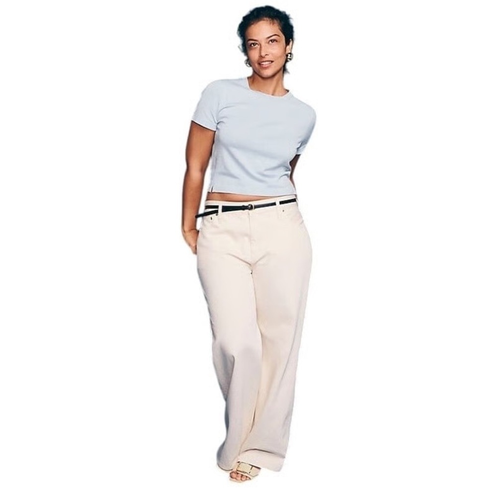 J. Crew Cream Wide Leg Jeans